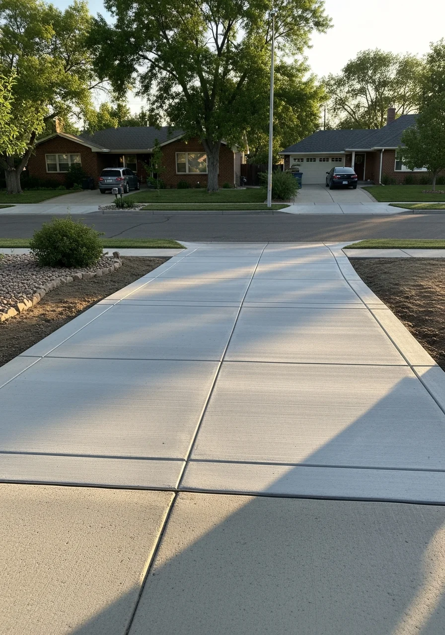 Close-up of an Aurora homeowner at their property entrance with neighborhood homes visible nearby.