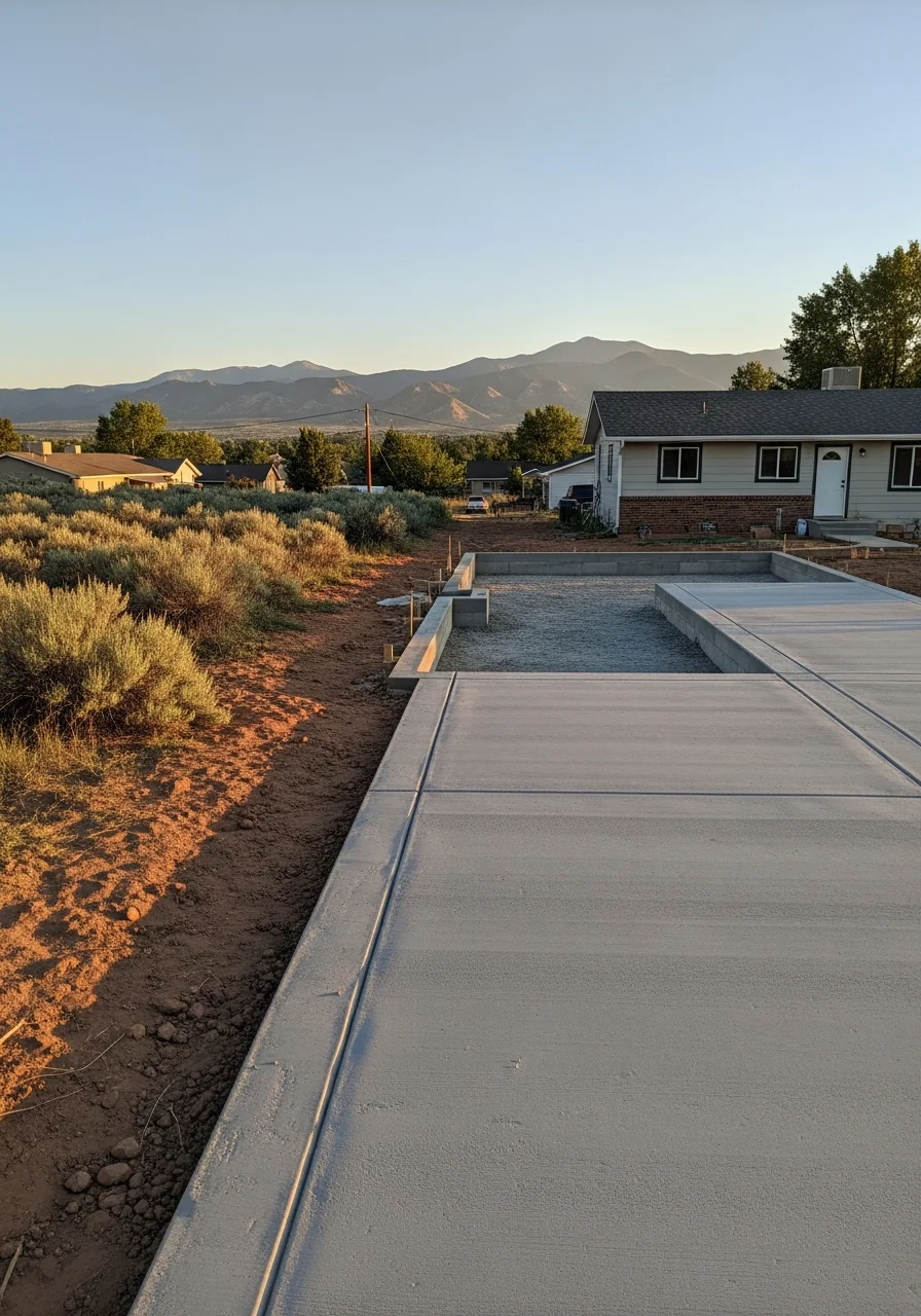 Close-up of a Kiowa homeowner standing in front of their property with mountains visible in the distance.